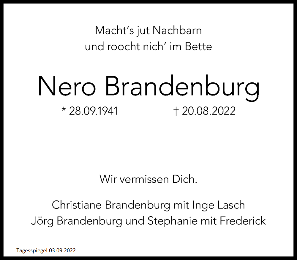 Nero Brandnburg aus Tagesspiegel